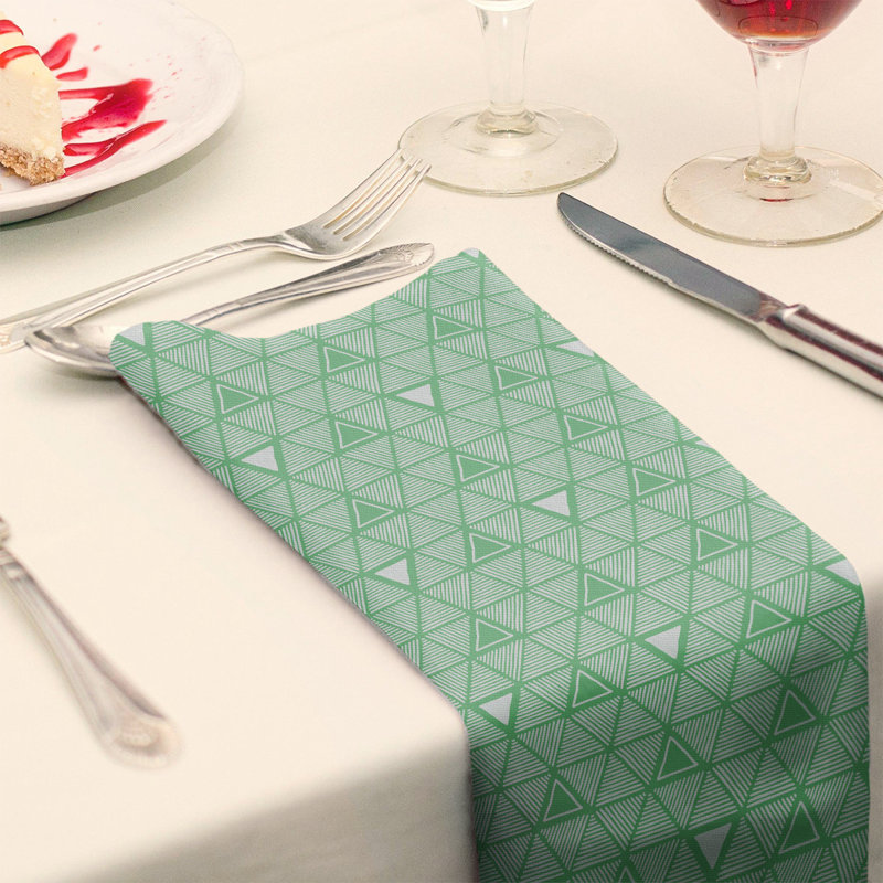 Jordao Cotton Abstract Square Napkin, 0.1" H x 22" W x 22" D, Light Green