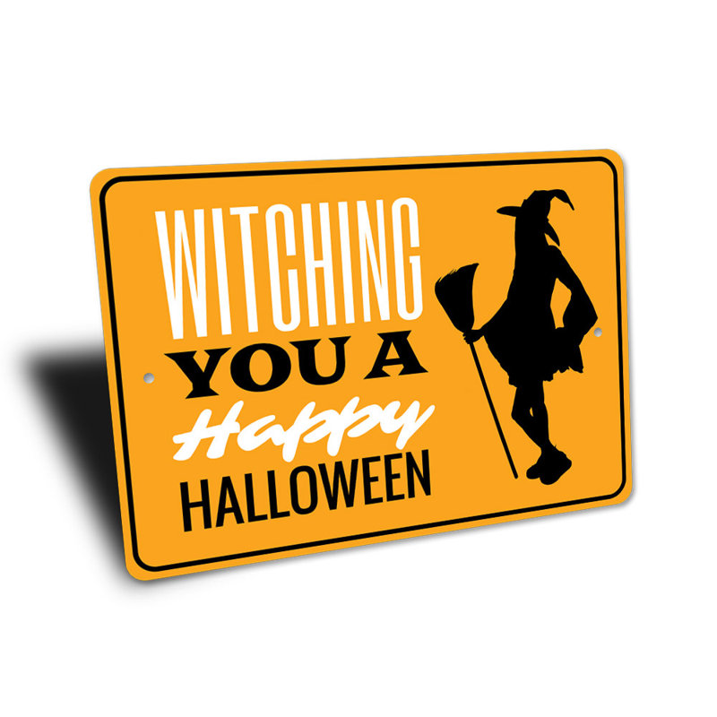 Panneau d'Halloween en aluminium, H 18 po x l 12 po x P 0,06 po