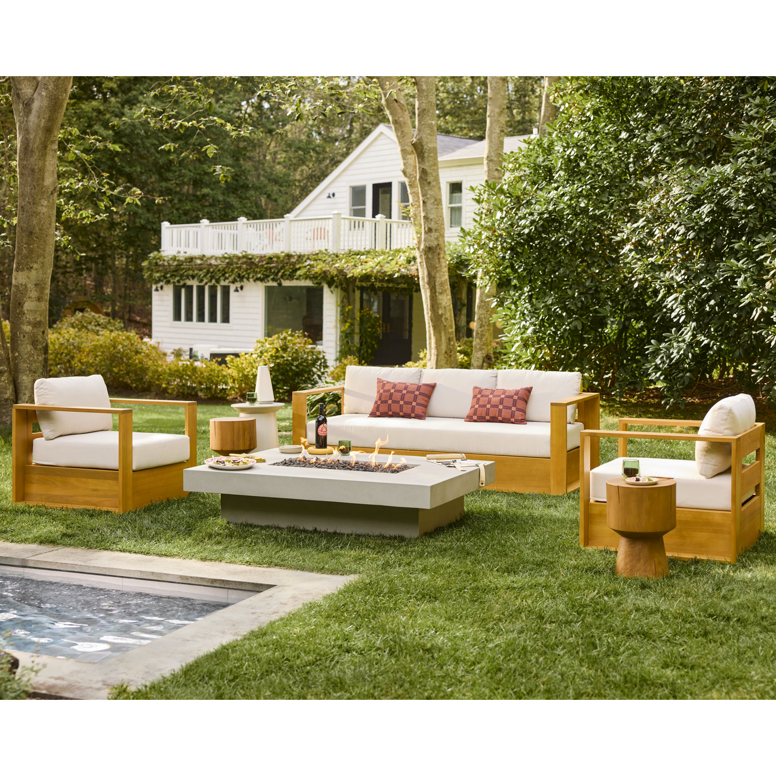 Emmett Eucalyptus Outdoor 4 Piece Lounge Set