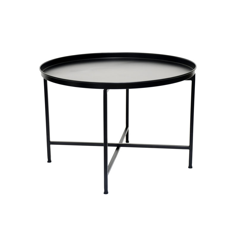 Elara Metal Coffee Table, Black, Black