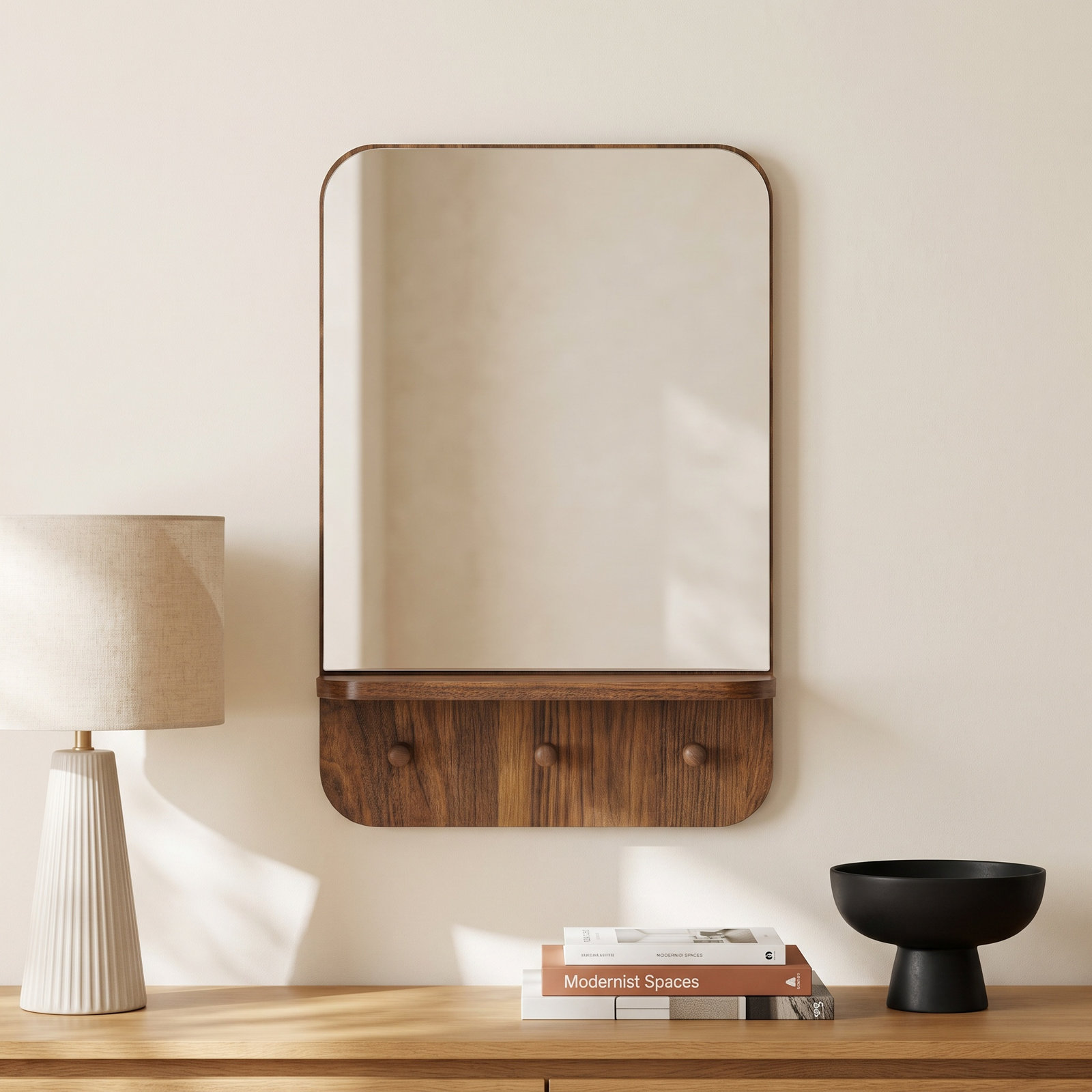 Modway Lumina Mirror, Walnut