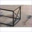 Ensemble de tables basses modernes 3 pièces pour le salon, structure en métal noir avec plateau en stratifié brun, robuste et amp; Surface généreuse