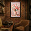 Plants & Flowers Roses In Vase With Floral Pattern