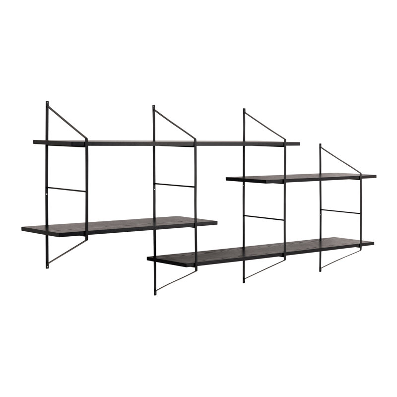 Dormer 4 Piece Bracket Shelf, Black