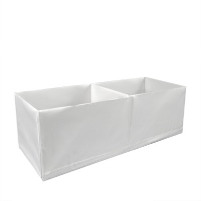 2 Grids Drawer Organizers For Clothing White Foldable Cloth Storage Box Closet Cube Basket Bins Containers Divider For Baby Clothes, Underwear, Bras B23015D93E624ABABED70A8C0070622E
