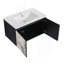 Meuble-lavabo mural flottant 30 po avec lavabo en céramique et porte d'armoire à fermeture en douceur, ensemble KD