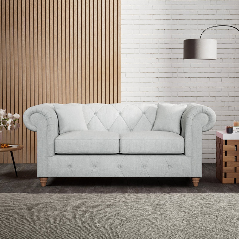 Ellrich 2 Seater Sofa, Walnut, Light Blue