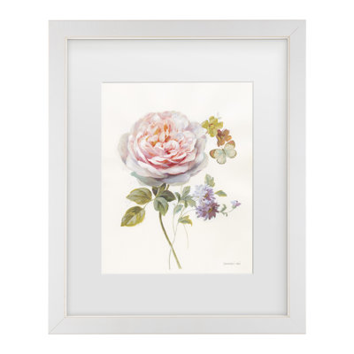 Bolog Danhui Nai Textile Floral III White Matted Framed Art