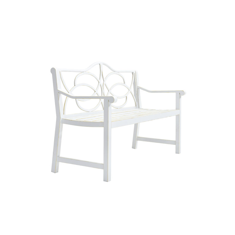 Banc de jardin extérieur en métal blanc