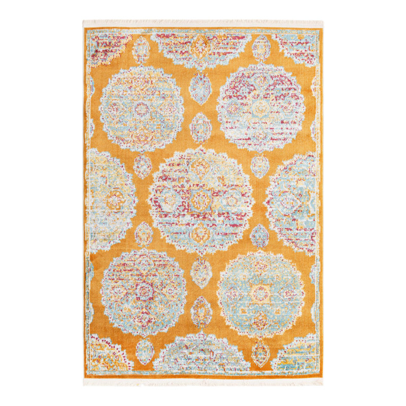 Haefner Floral Indoor Rug, Rectangle 4'3" x 6'
