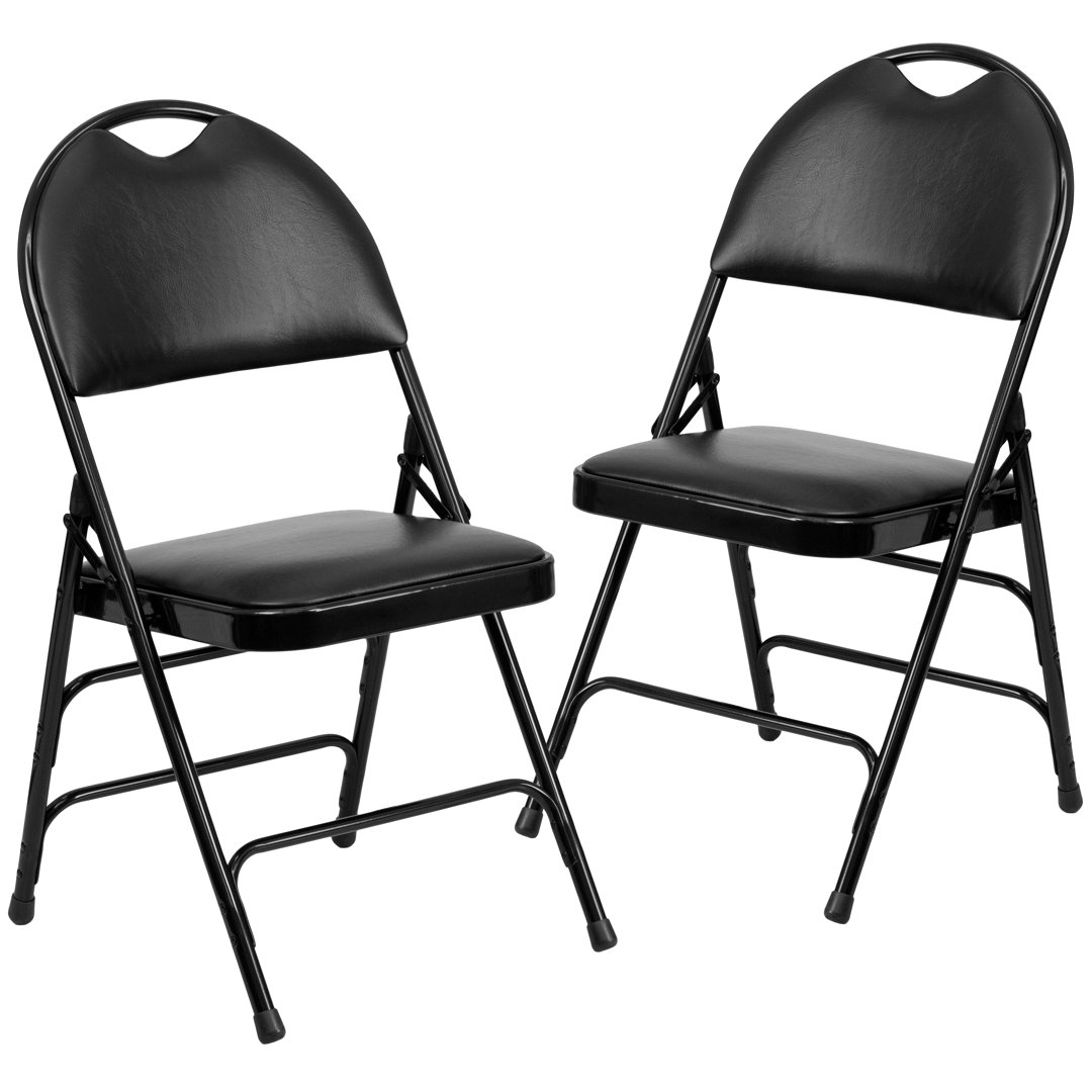 Extra Large Ultra-Premium Triple Braced Folding Chair (Set of 2) Inbox Zero 