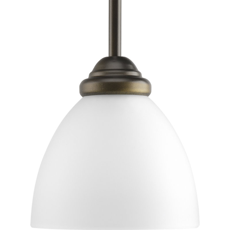 Antique Bronze Mini Pendant Light with Etched Glass Shade