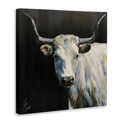 Art mural sur toile Frances Modern Cow, par Linda Sperrucci