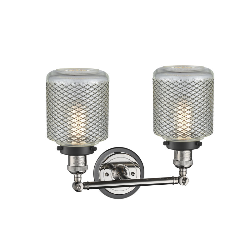 Meuble-lavabo en nickel poli 2 lumières à luminosité réglable Iyana