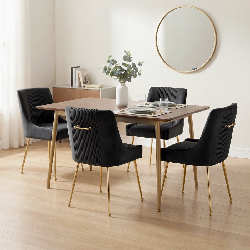 Chaise d'appoint Élian recouverte de velours, Black