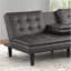 Contemporain, gris, futon, convertible en lit, capitonnage biscuit, table rabattable, siège et dossier de chargement A et C, chargeurs doubles