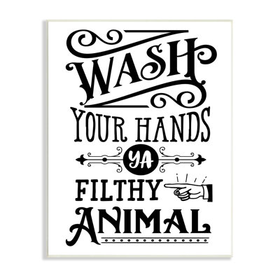 «Wash Your Hands», art rétro sur plaque typographique Serif