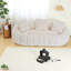 Canapés en fausse fourrure ultra doux, design moderne à deux places beige pour le salon