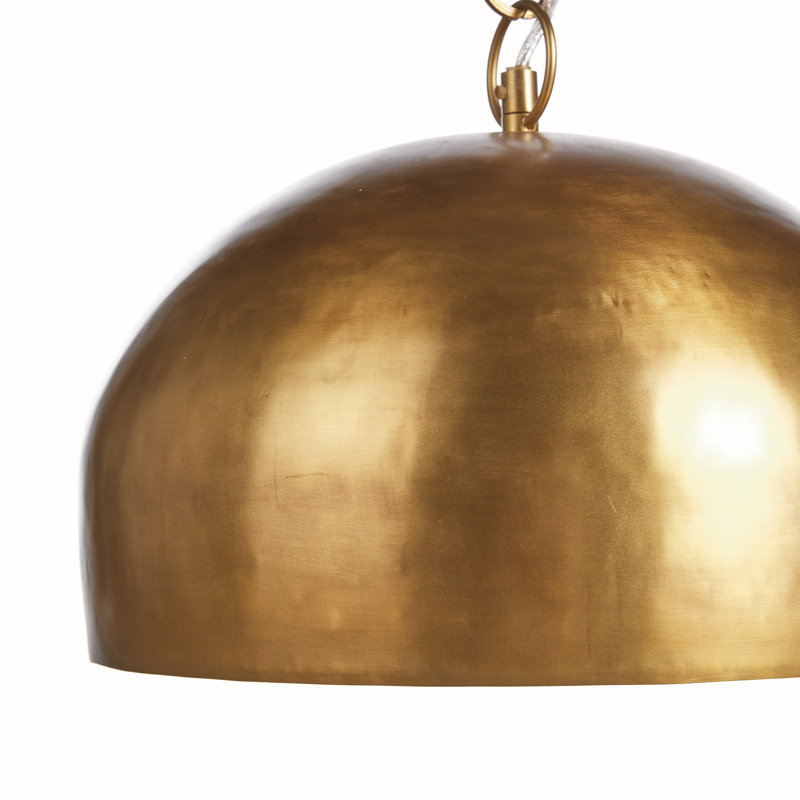 Thayer Dome Pendant Small, Gold, 8.5" H x 14" W x 14" D