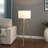 64" - 47"H Adjustable Height Brass/Shiny Gold Modern Tripod Floor Lamp For Living Room, Standing Lamp For Bedroom