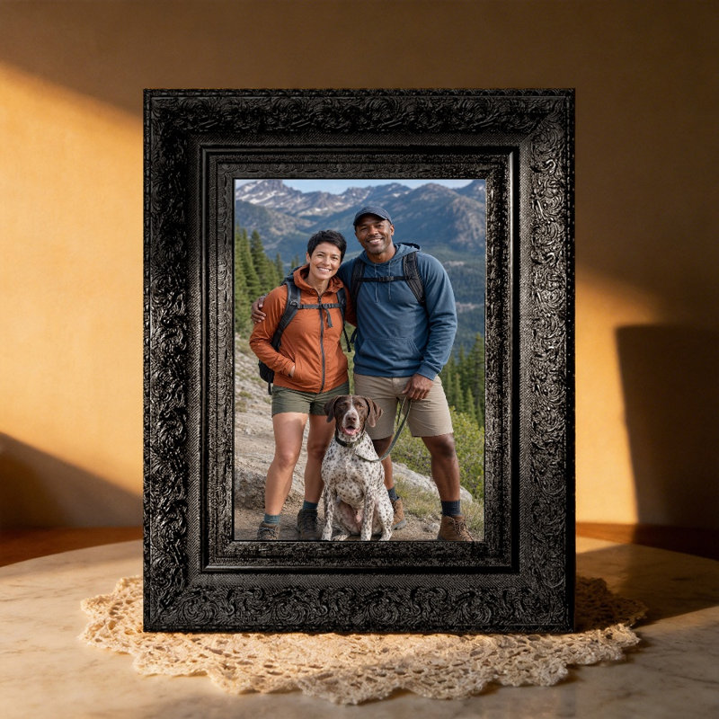 Cadre photo 3 PCS 5 "x 7" noir pour lignes de pendaison de crémaillère