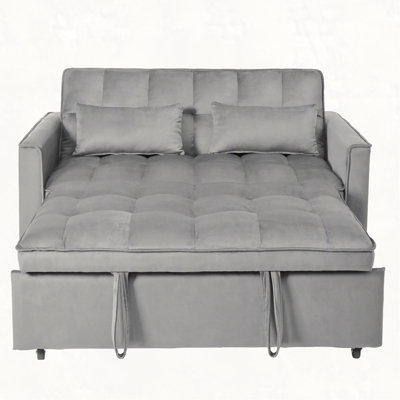 Convertible Sofa Bed,3-in-1 Pull Out Couch Bed with Reclining Backrest and Pillows,Sofa Bed Chair Full Convertible Sleeper Loveseat for Living Room, H by Latitude Run