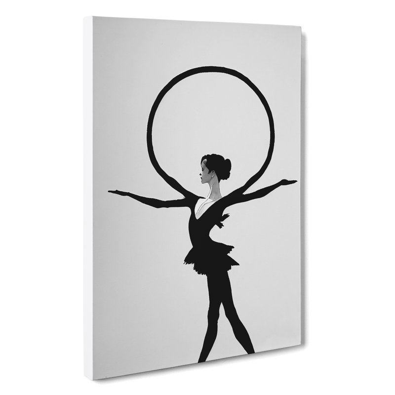 Monochrome Ballerina No.3 - Wrapped Canvas Print, 50cm H x 35cm W x 3cm D