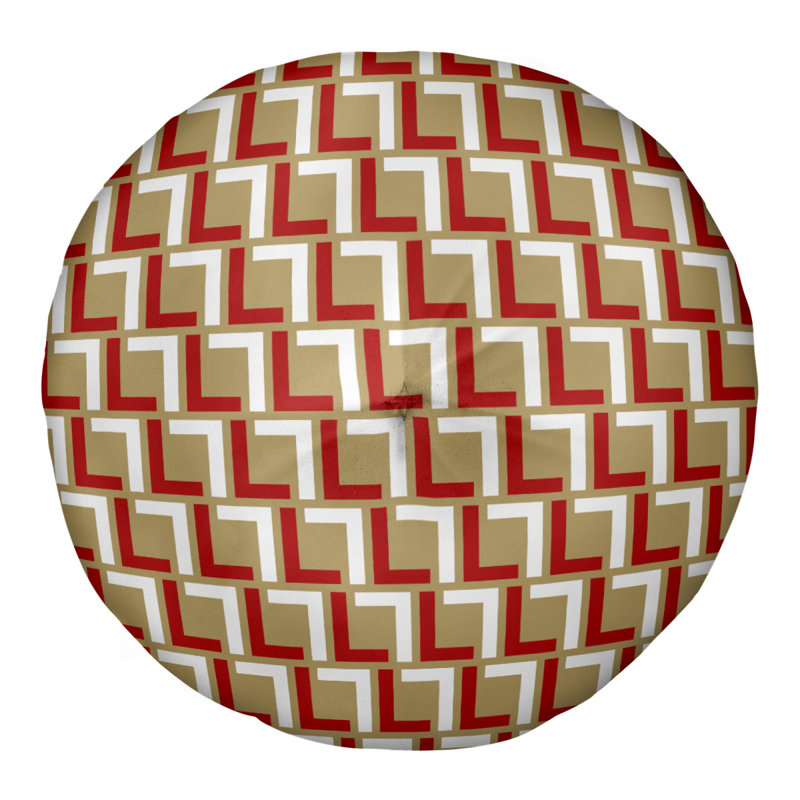 Housse de coussin San Francisco, 30 po x 30 po, Rouge / blanc / or