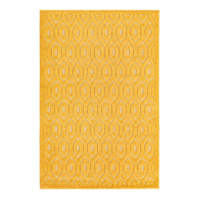 Tapis intérieur / extérieur jaune Griffing, Rectangle 4 pi x 6 pi