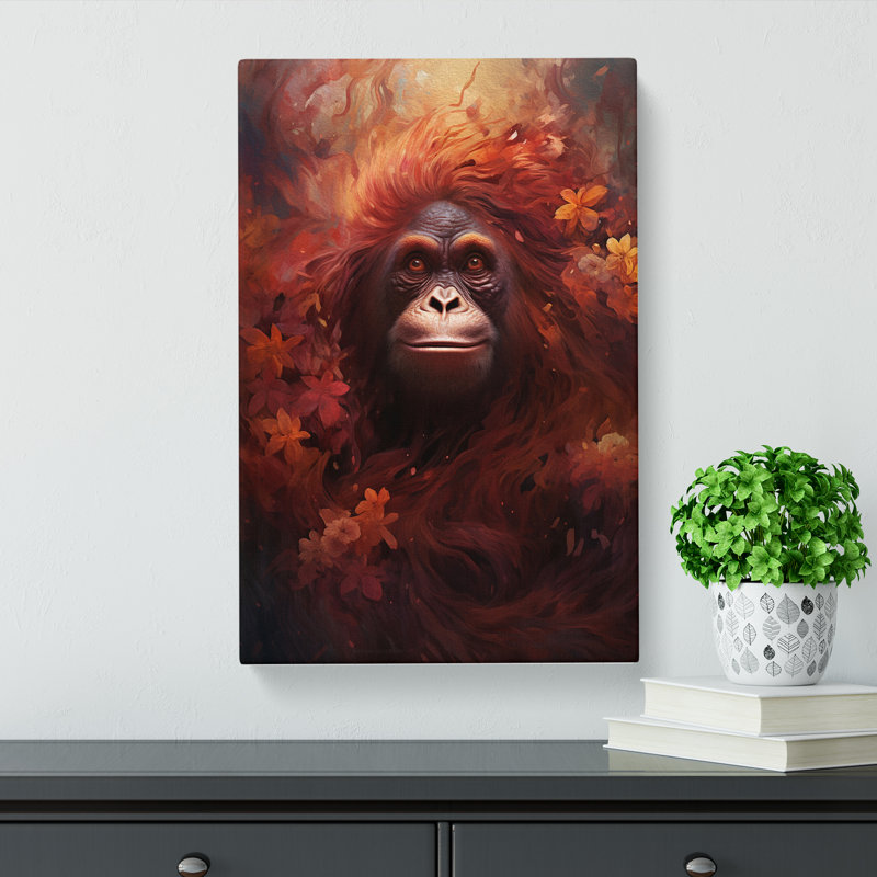 Orangutan Romanticism No.2 - Wrapped Canvas, 76cm H x 50cm W x 3cm D