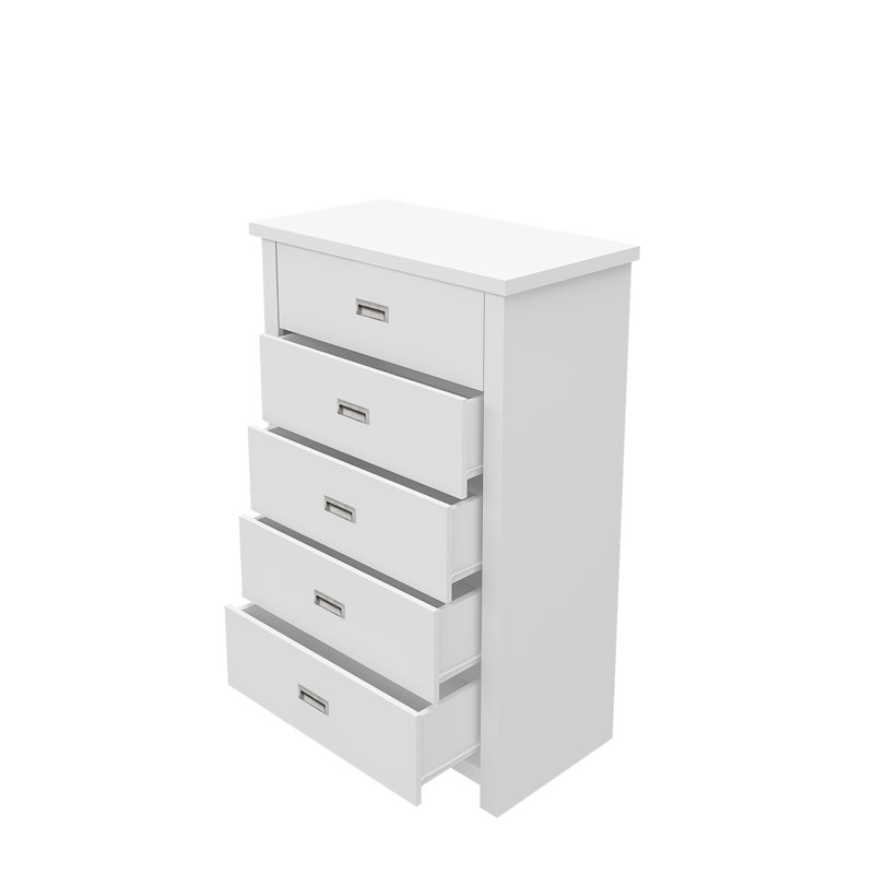 Briniya 5 Drawer 30.25" W Dresser, Matte White