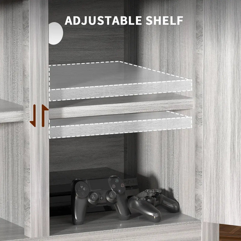 58'' Barn Door Style Media Console, Grey