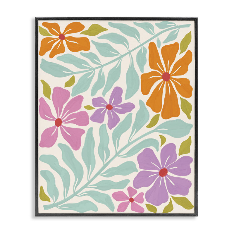 Art floral à giclée par Aralma, H 30 po x l 24 po, Giclée encadrée noir minuit