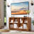 8 Cube Storage Book Shelf, Long Horizontal Bookshelf with Curved Edge, Floor Standing Wooden Cubby Bookcase with Base, Low Modern Console Book Case, TV Stand for Living Room-163322573-160440837