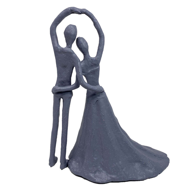 WEDDING DANCE Iron Figurine 19cm, Grey Shimmer