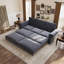 Canapé Chesterfield, canapé-lit gigogne de 93,7 po, canapé-lit convertible en velours 3 en 1 avec garniture cloutée et accoudoirs roulés, canapé-lit multifonctionnel pour le salon, la chambre à coucher, gris-1105732200