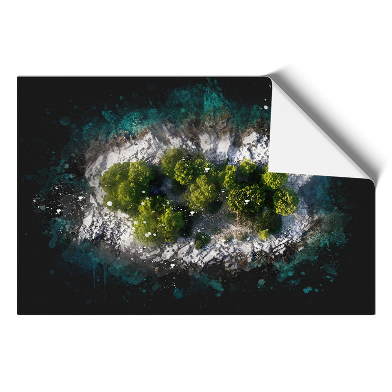 Island in Croatia Paint Splash - Frameless Print, 21cm H x 30cm W x 0.1cm D