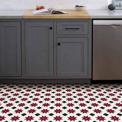 Lancaer 30.48 x 30.48 cm PVC Tile in Red