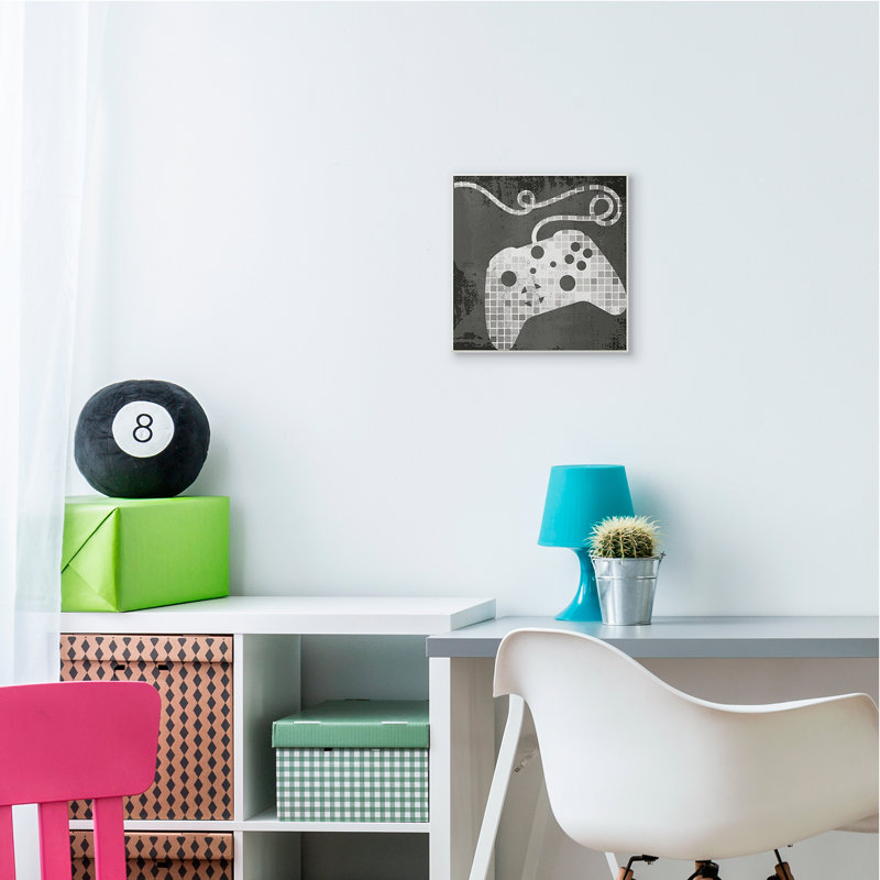 Contour de contrôleur de jeu vidéo à motif géométrique carré, H 12 po x l 12 po x P 0,5 po, Plaque murale