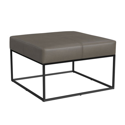 Homepop Large Square Metal Ottoman - Faux Leather by HomePop