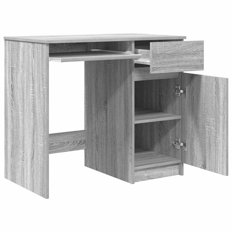 Desk Sonoma 86X49x76 Cm Engineered Wood, Grey Sonoma