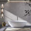 Baignoire de trempage autoportante 71 po. X 30,4 po. Blanche matte-119749313-117327845