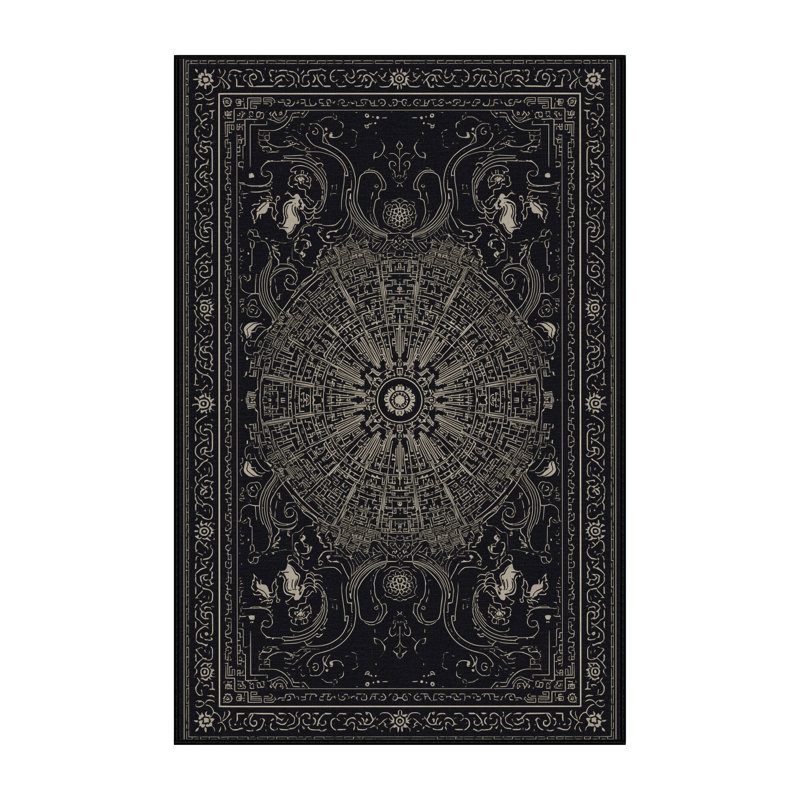 Soft Plush Mondale Virtual City Map Traditional Oriental Area Rug in Gray – Black Binding, 2x3