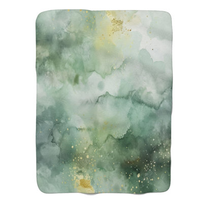 Gentle Sage Swirls - 1 Piece Premium Blanket