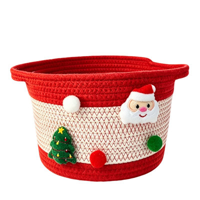 Christmas Decor Christmas Themed Storage Basket With Handles  Festive Decor Organizer For Toys Household Sundries And Pet Supplies