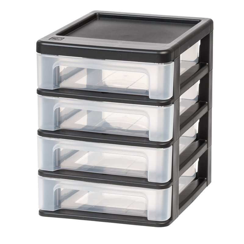 Rangement de bureau empilable en plastique IRIS, Noir