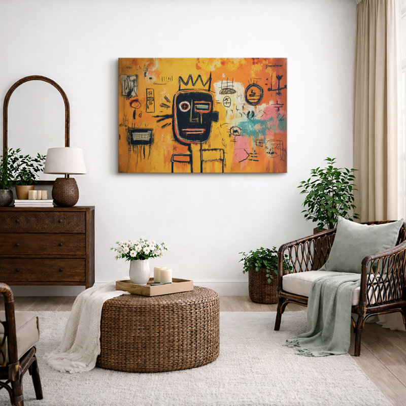 Illustration abstraite de graffiti de la Couronne, images de salon moderne, impression sur toile encadrée, Toile tendue