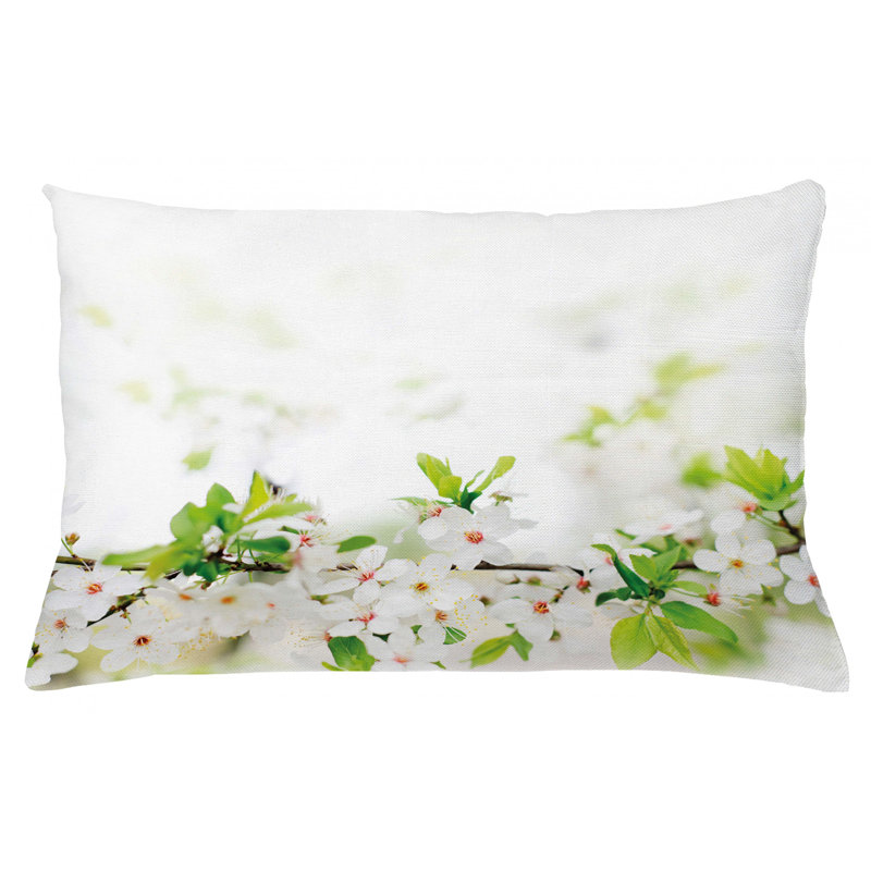 Housse de coussin lombaire intérieur/extérieur fleur, 16 po x 26 po
