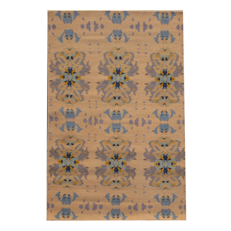 Tapis moderne en laine noué à la main 5 x 8 po