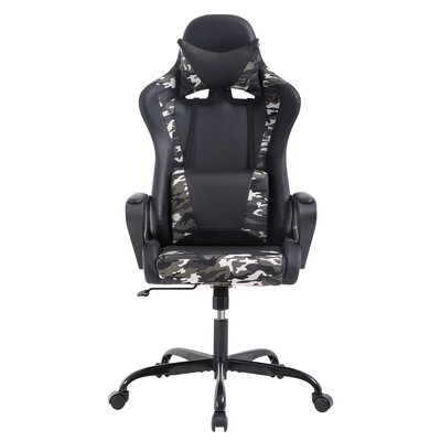 Gaming Chair Ergonomic Office Chair Massage Desk Chair With Lumbar Support Arms Headrest High Back PU Leather Racing Chair Rolling Swivel Executive Ad -  Inbox Zero, 43929ABAEC9A495F9C594AFA55974842